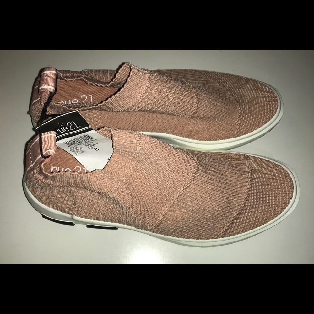 Pink Mesh Knit Sock Trainers